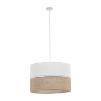 Pendelleuchte Wei&szlig; Braun rund &Oslash; 50 cm Boho...