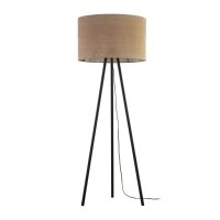 Dreibein Stehlampe Jute Metall 159 cm Braun Schwarz Boho