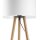 Tischleuchte Weiß Natur Dreibein Holz Stoff 46 cm