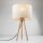 Dreibein Tischleuchte Holz Stoff 46 cm Skandinavisch