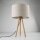 Dreibein Tischleuchte Holz Stoff 46 cm Skandinavisch