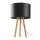 Tischlampe Dreibein 46 cm Skandinavisch Holz Stoff E27