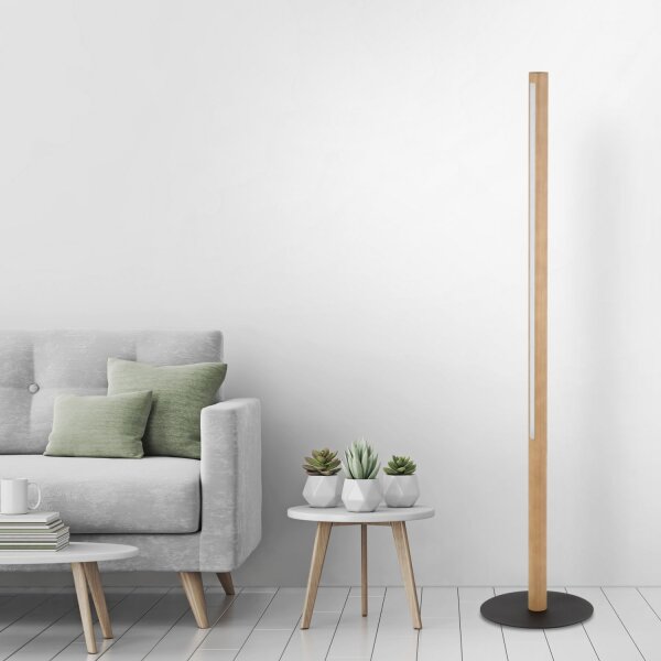 LED Stehleuchte klein Holz 140 cm Modern Wohnzimmer