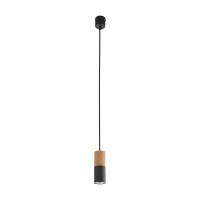 Hängelampe Metall Holz schmal Ø5cm Zylinder...