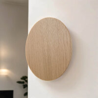Holz Wandlampe rund &Oslash; 30 cm flach indirektes Licht