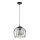 Pendelleuchte Metall Glas Ø 26 cm Schwarz Grau E27
