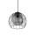 Pendelleuchte Metall Glas Ø 26 cm Schwarz Grau E27