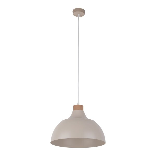 Hängelampe Metall Holz Ø 34 cm Retro Beige E27