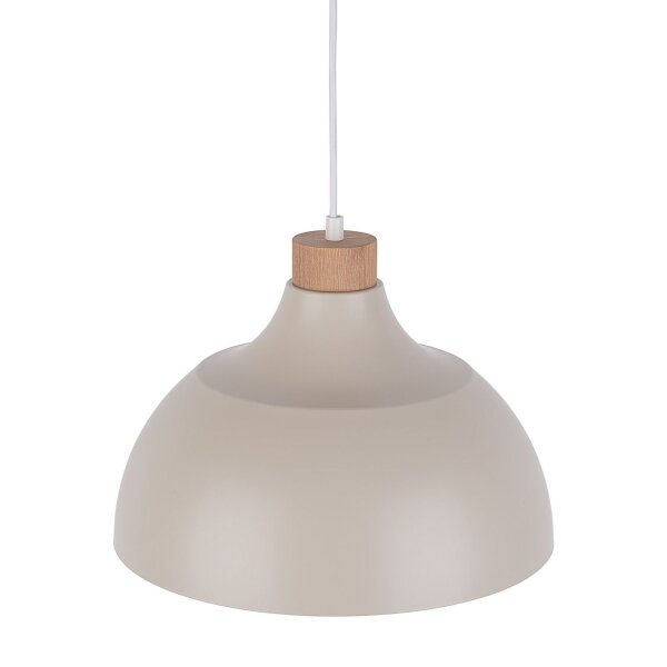 Hängelampe Metall Holz Ø 34 cm Retro Beige E27