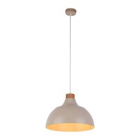 Hängelampe Metall Holz Ø 34 cm Retro Beige E27