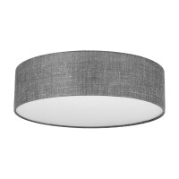 Deckenlampe Grau rund flach &Oslash; 60 cm Stoffschirm...
