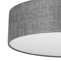 Deckenlampe Grau rund flach Ø 60 cm Stoffschirm...