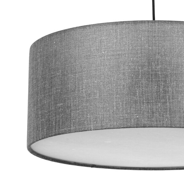 Hängelampe Stoff Grau Ø 50 cm rund blendarm Modern