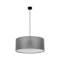 Hängelampe Stoff Grau Ø 50 cm rund blendarm...