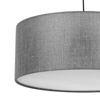 Hängelampe Stoff Grau Ø 50 cm rund blendarm...