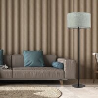 Stehlampe Wohnzimmer 159 cm Stoffschirm Grün Schwarz...