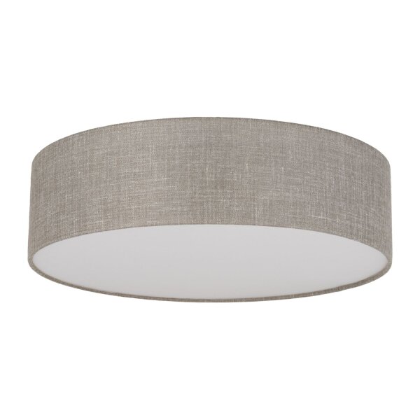 Deckenleuchte Stoffschirm rund Ø 60 cm flach Grau-Beige