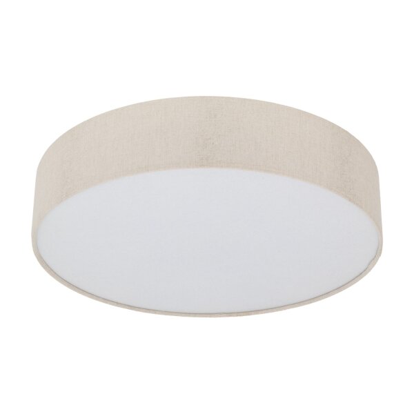 Deckenleuchte Stoffschirm rund Ø 60 cm flach Grau-Beige