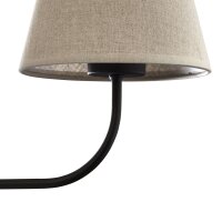 Wandlampe Stoff Metall E27 Schwarz Natur Schlafzimmer