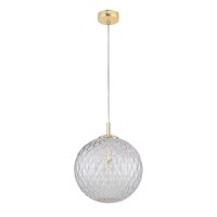H&auml;ngelampe Glas Kugelschirm &Oslash; 30 cm in Gold...