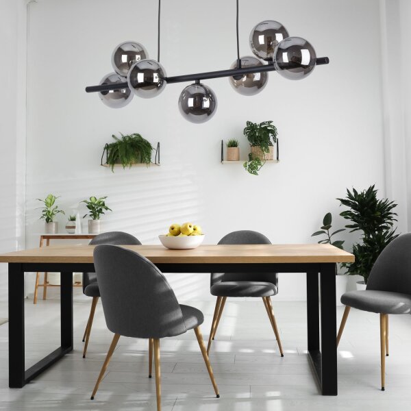 Hängeleuchte Schwarz Grau Glas Metall Modern MIEKE