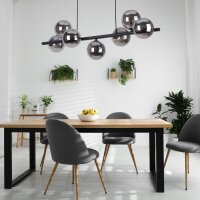 Hängeleuchte Schwarz Grau Glas Metall Modern MIEKE