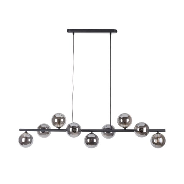 Hängeleuchte Glas Metall 116 cm breit Schwarz Graphit