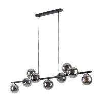 H&auml;ngeleuchte Glas Metall 116 cm breit Schwarz Graphit