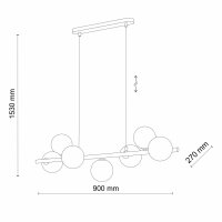 Hängeleuchte Glas Metall 116 cm breit Schwarz Graphit