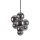 Hängeleuchte Glas Metall 116 cm breit Schwarz Graphit