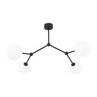 Deckenlampe Kugelschirm Schwarz Wei&szlig; Metall Glas