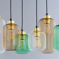 Hängelampe Glas Metall 6-flammig E27 Esszimmer