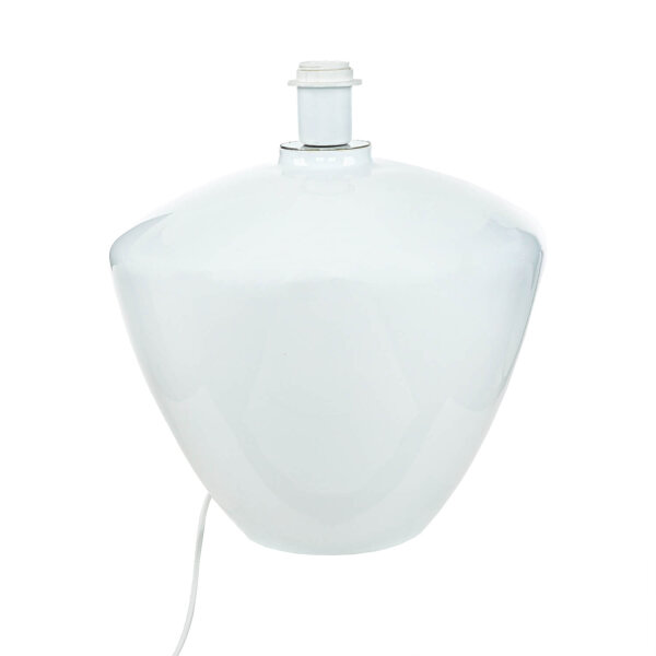Tischlampe Weiß Silber groß 62 cm Stoff Glas E27