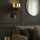 Wandleuchte mit Schalter Stoff Metall Schwarz Gold E27