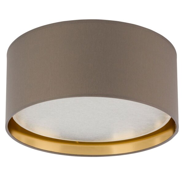 Deckenlampe Stoff rund Ø 45 cm Beige Gold blendarm