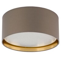 Deckenlampe Stoff rund &Oslash; 45 cm Beige Gold blendarm