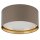 Deckenlampe Stoff rund Ø 45 cm Beige Gold blendarm