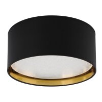 Deckenleuchte rund &Oslash; 45 cm Schwarz Gold blendarm 4x E27