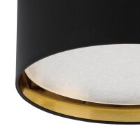 Deckenleuchte rund Ø 45 cm Schwarz Gold blendarm...