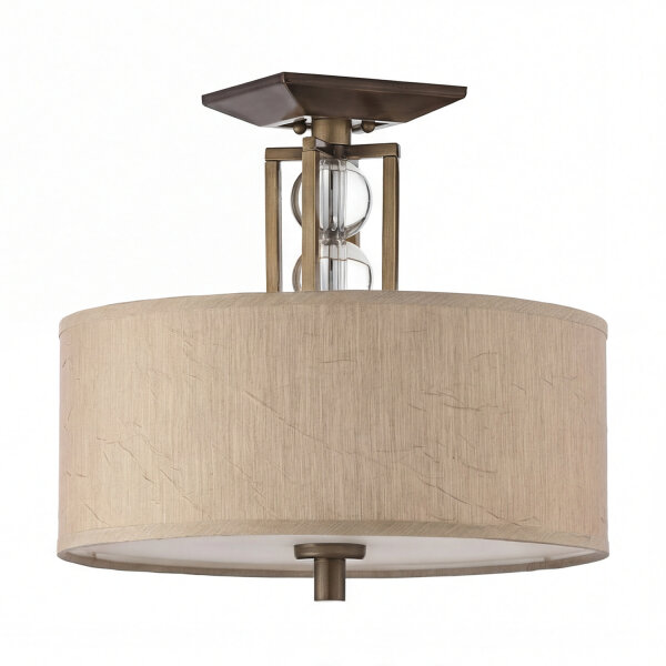 Elegante Deckenleuchte rund Beige Vintage Wohnzimmer