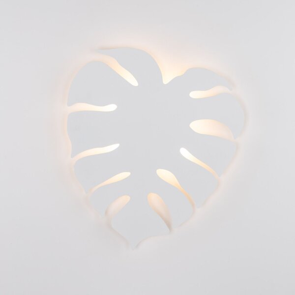 Weiße Wandlampe Metall 39 cm Blatt indirektes Licht