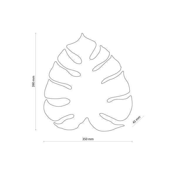 Dekorative Wandleuchte in Gold 39 cm hoch Blatt