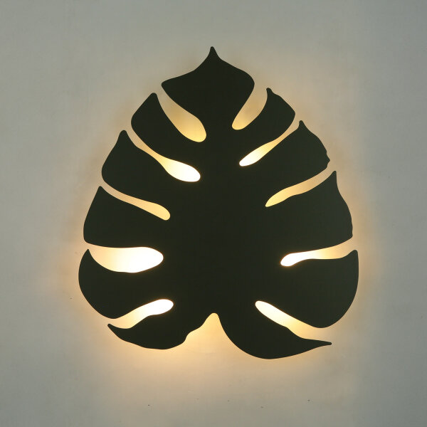 Metall Wandleuchte Grün 39 cm Blatt indirektes Licht