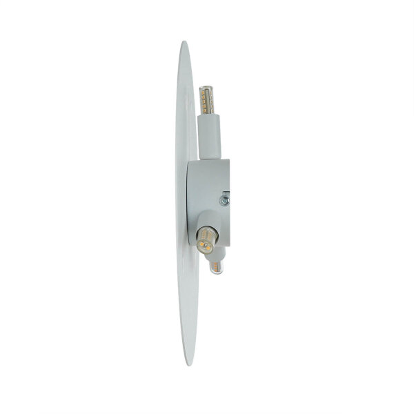 Wandlampe rund Metall Ø 30 cm flach Weiß G9 Modern