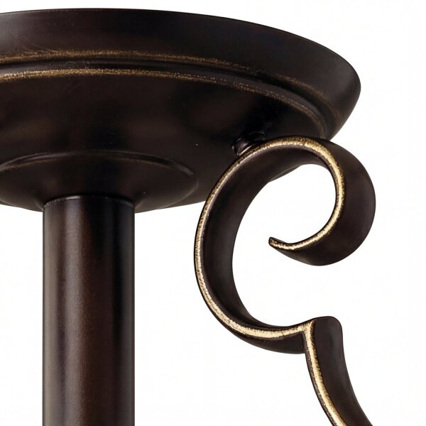 Deckenleuchte Glas Metall Bronze 2-flammig E27 Landhaus
