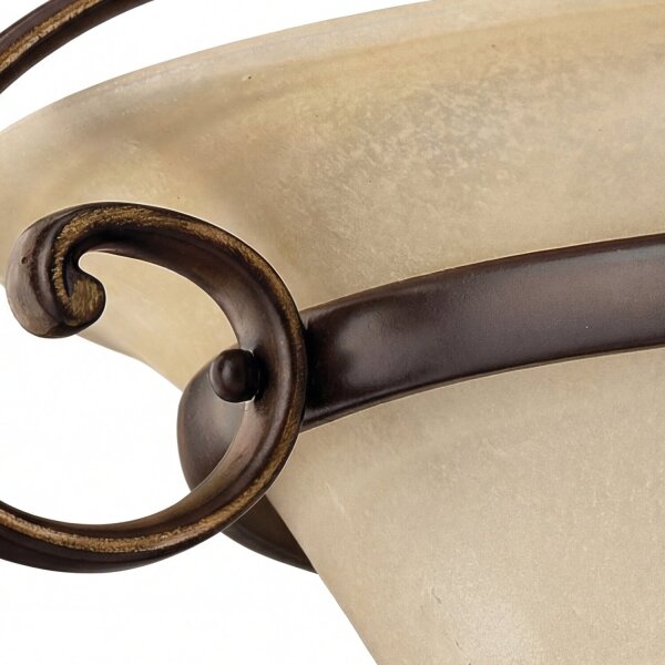 Deckenleuchte Glas Metall Bronze 2-flammig E27 Landhaus