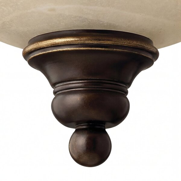 Deckenleuchte Glas Metall Bronze 2-flammig E27 Landhaus