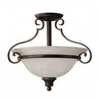 Deckenleuchte Glas Metall Bronze 2-flammig E27 Landhaus