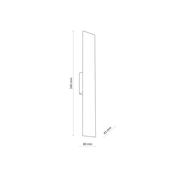 Wandleuchte Weiß Metall flach 50 cm lang indirektes Licht
