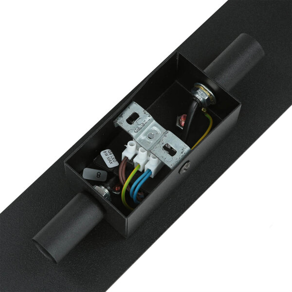 Wandleuchte Schwarz Modern Metall 50 cm lang flach eckig